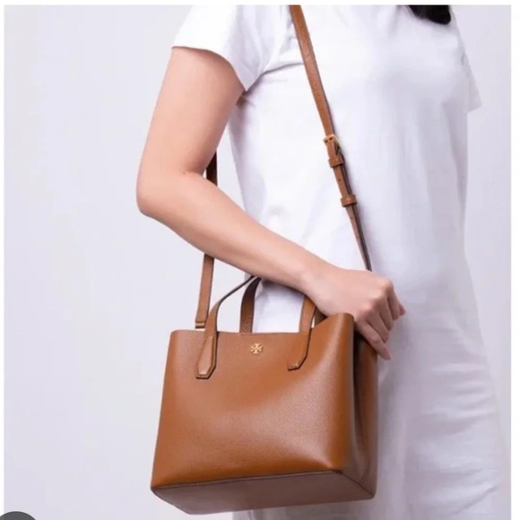 Tory Burch Handbags - TORY BURCH | Blake Small Tote Handbag Crossbody Purse Brown Bourbon Leather